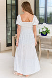 Mckenzie White Floral Tiered Maxi Dress
