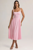 Modal A Line Midaxi Dress in Pastel Pink