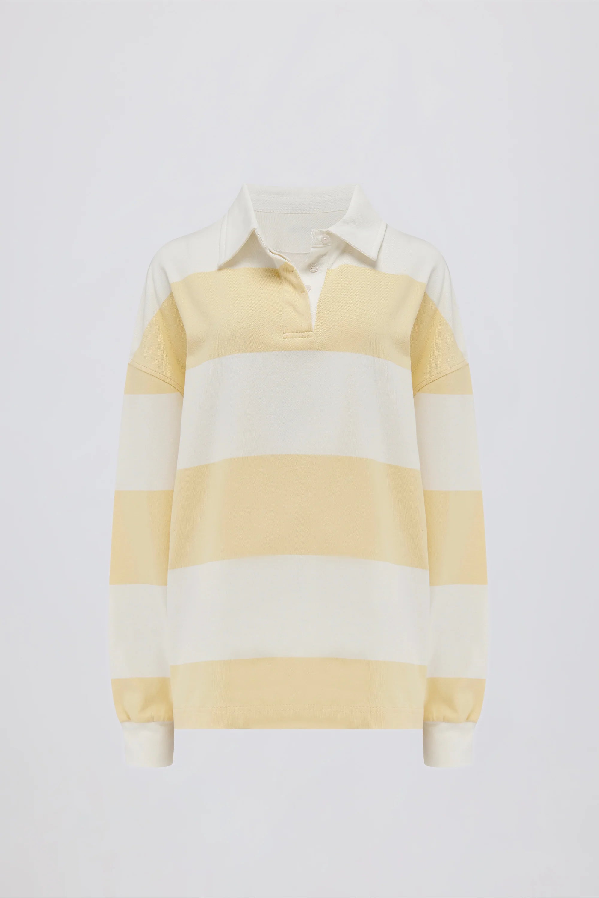Striped Oversized Long Sleeve T Shirt in Lemon