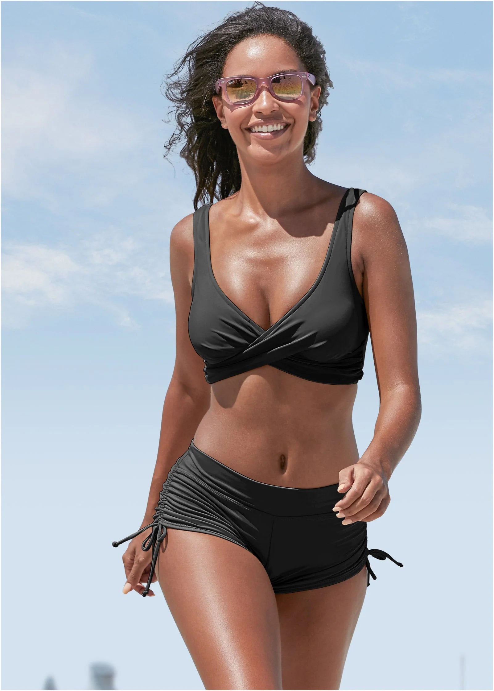 Lovely Lift Wrap Bikini Top Black Beauty