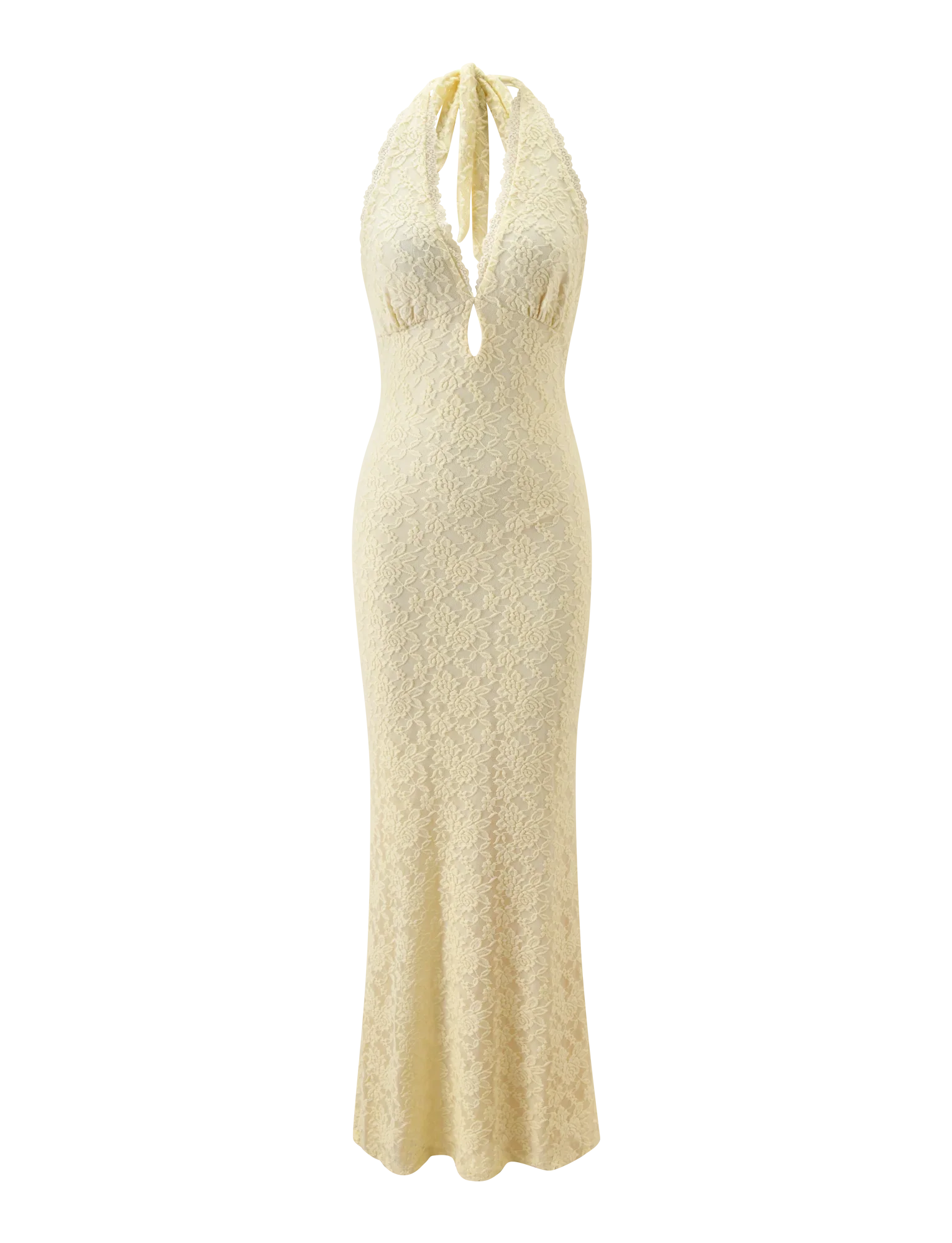 MAVEN LACE MAXI DRESS PASTEL YELLOW