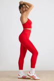 Define Luxe High Waist Leggings in Red