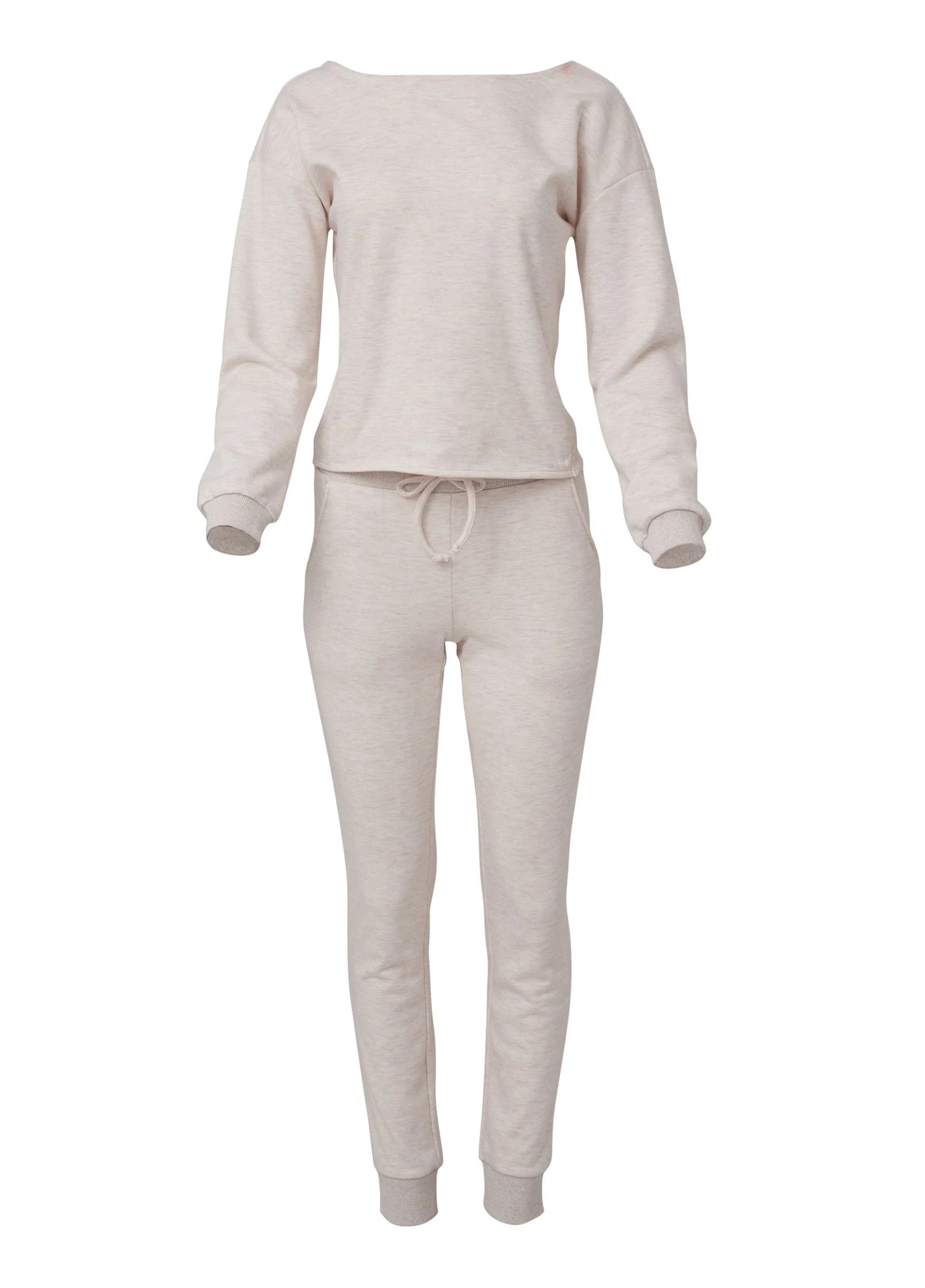 Knot Back Top And Pants Set Vanilla Heather