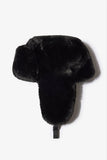 Faux Fur Trapper Hat in Black