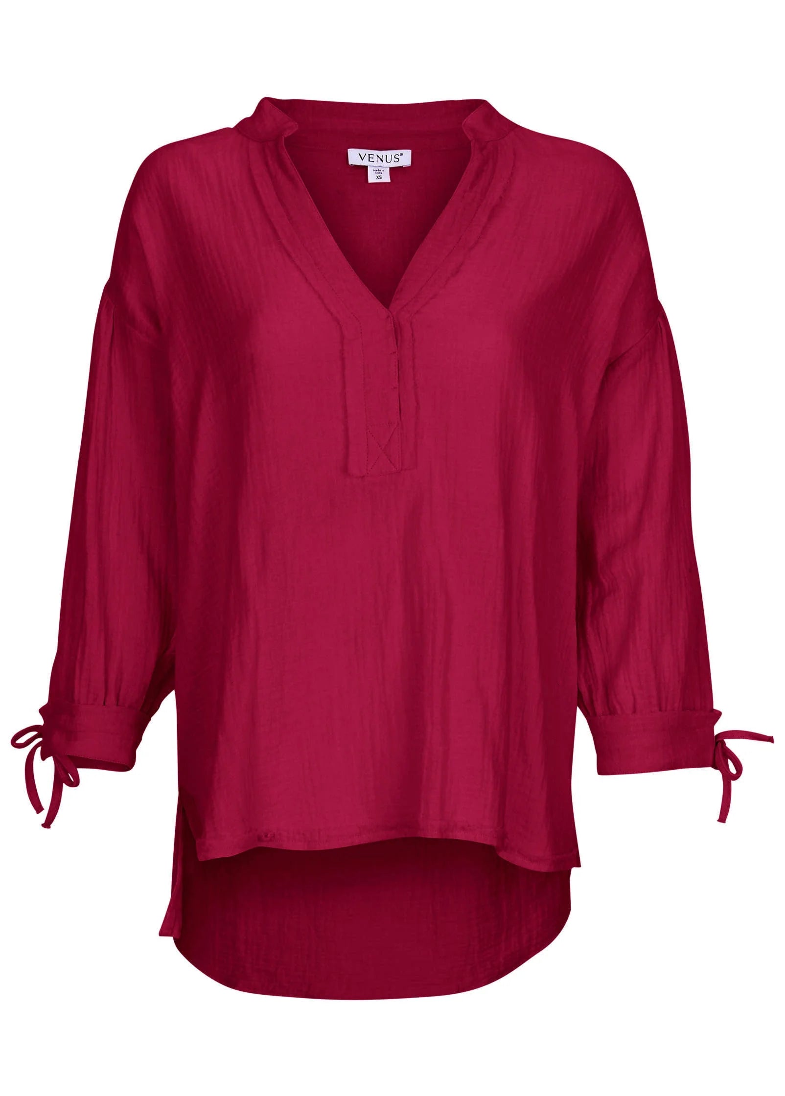 Textured Oversized Blouse Persian Red
