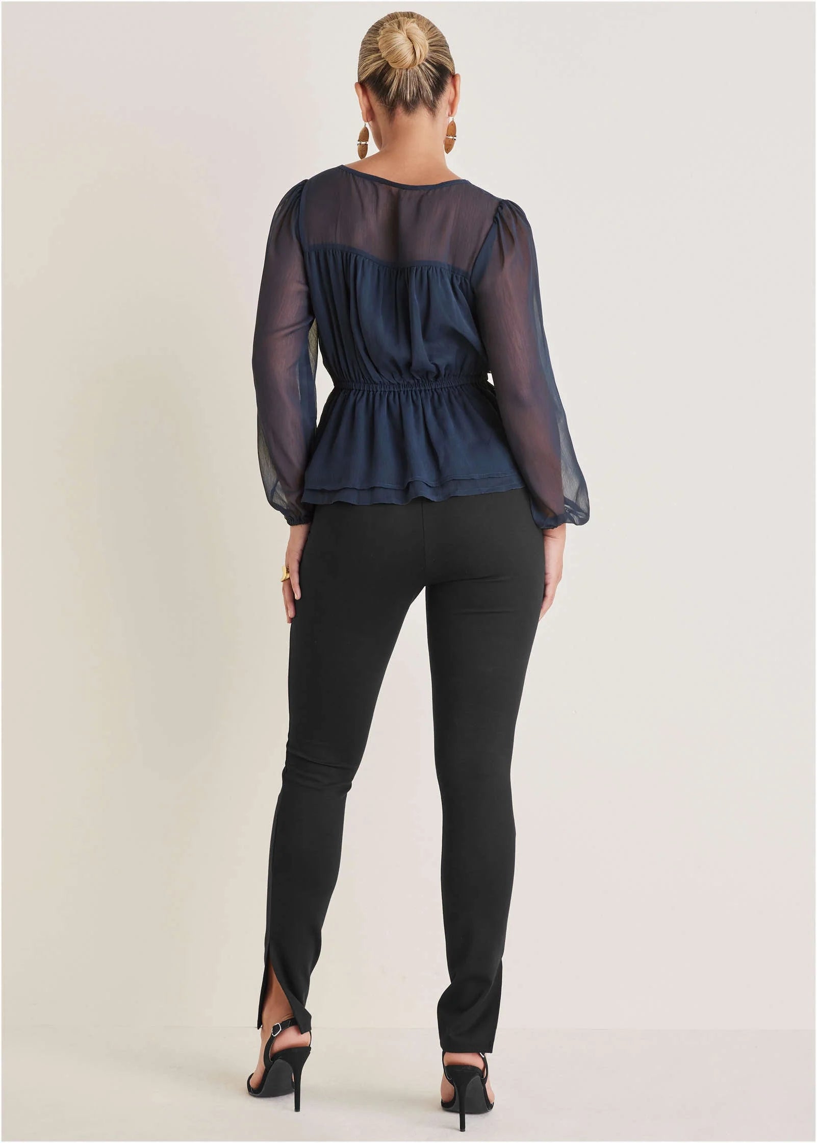 Sheer Beauty Blouse Navy