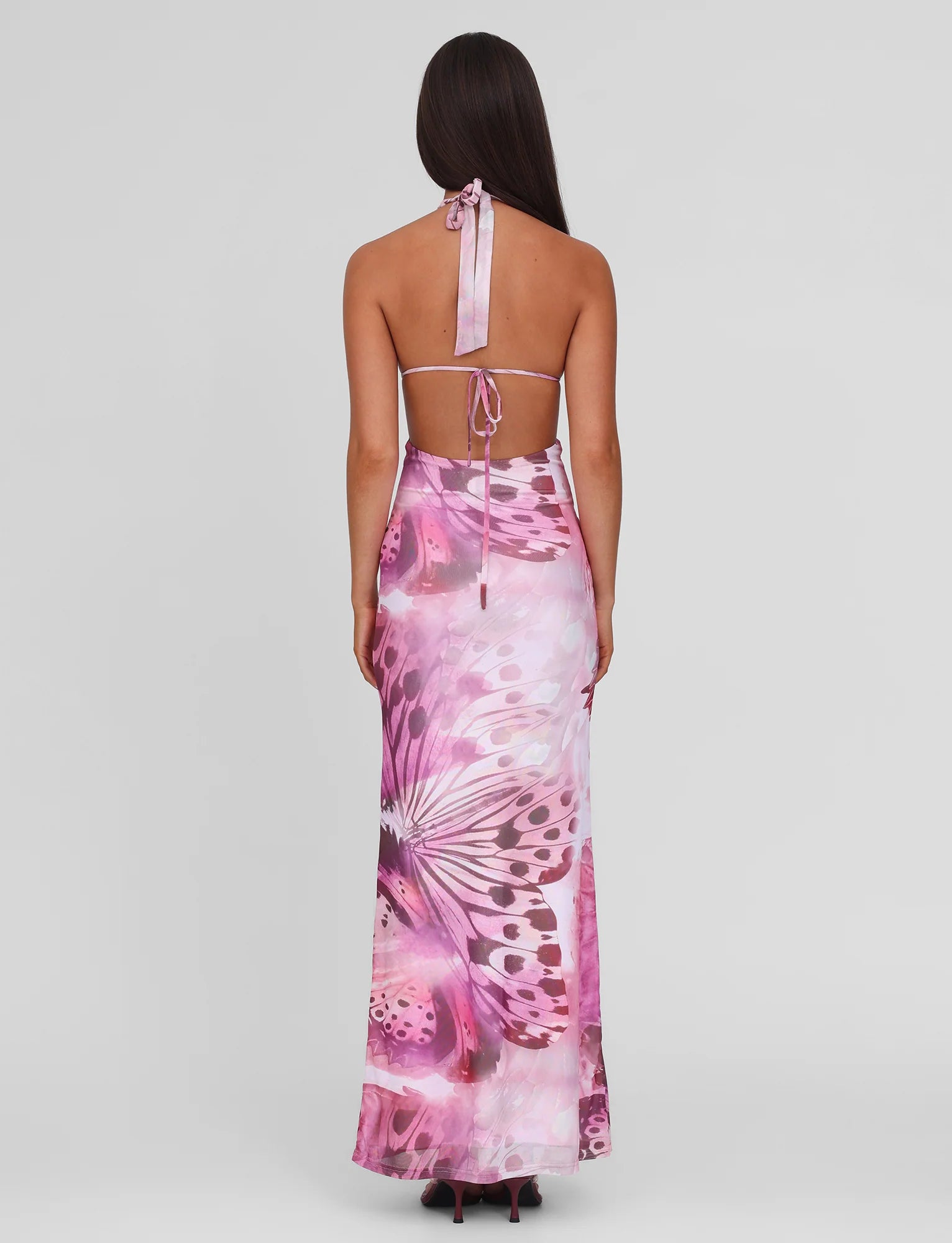 SOLEIL MAXI DRESS MACRO BUTTERFLY