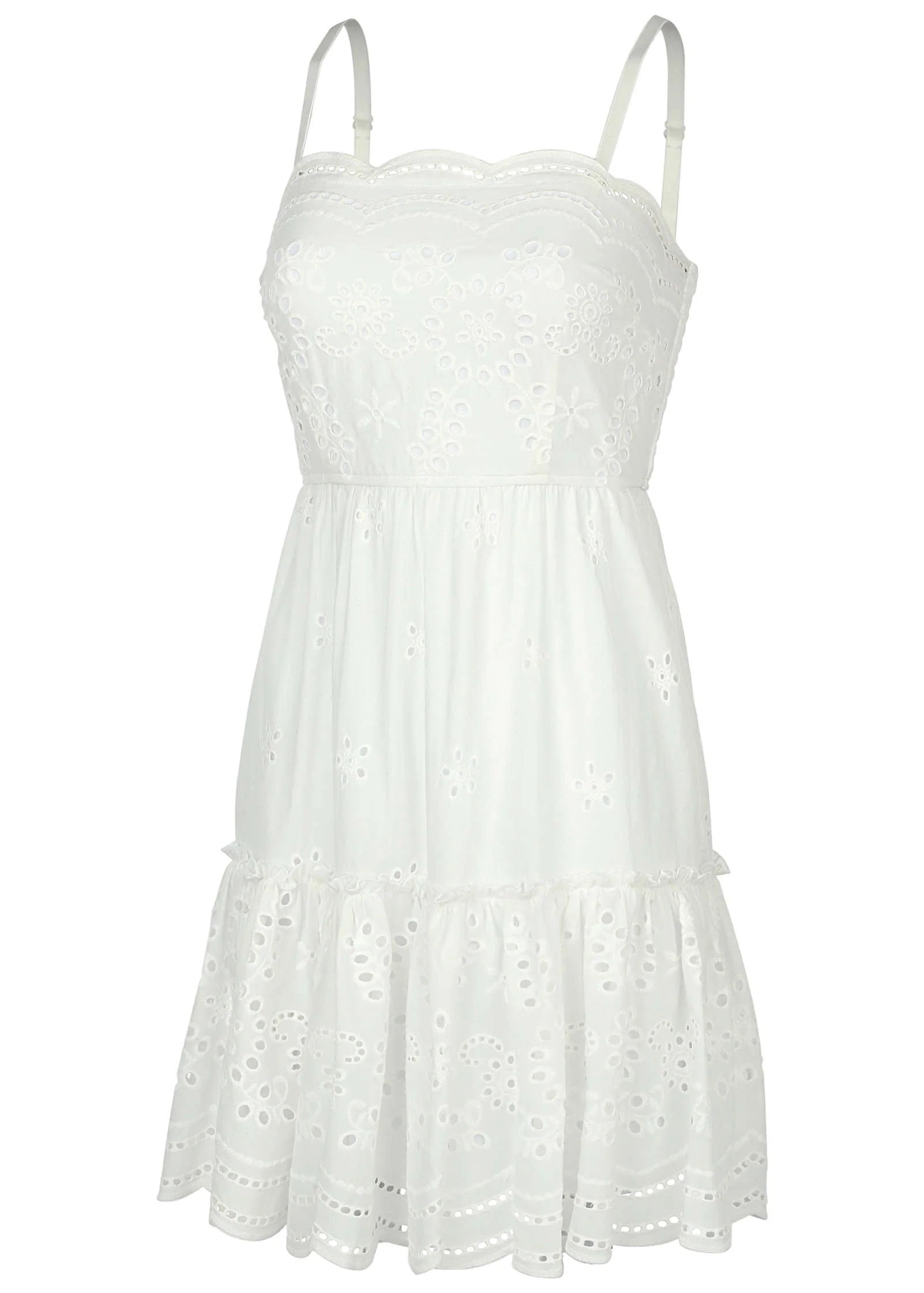 Spaghetti Strap Eyelet Mini White