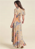 Wrap Maxi Dress Orange Multi
