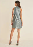 Shimmer Jacquard Mini Dress Seafoam