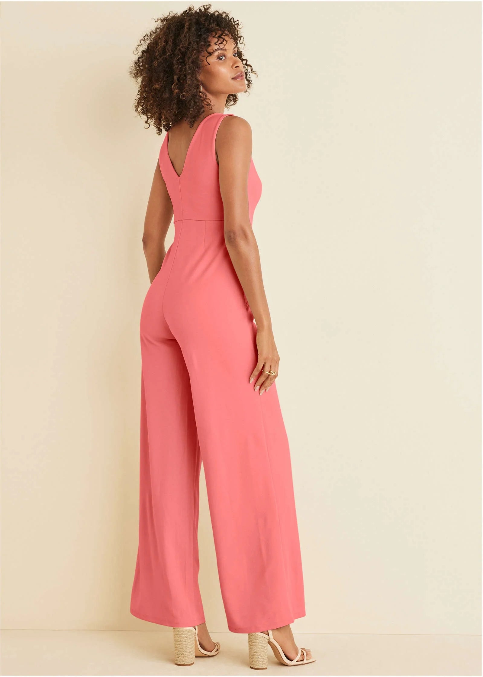Wide Leg Jumpsuit Coral