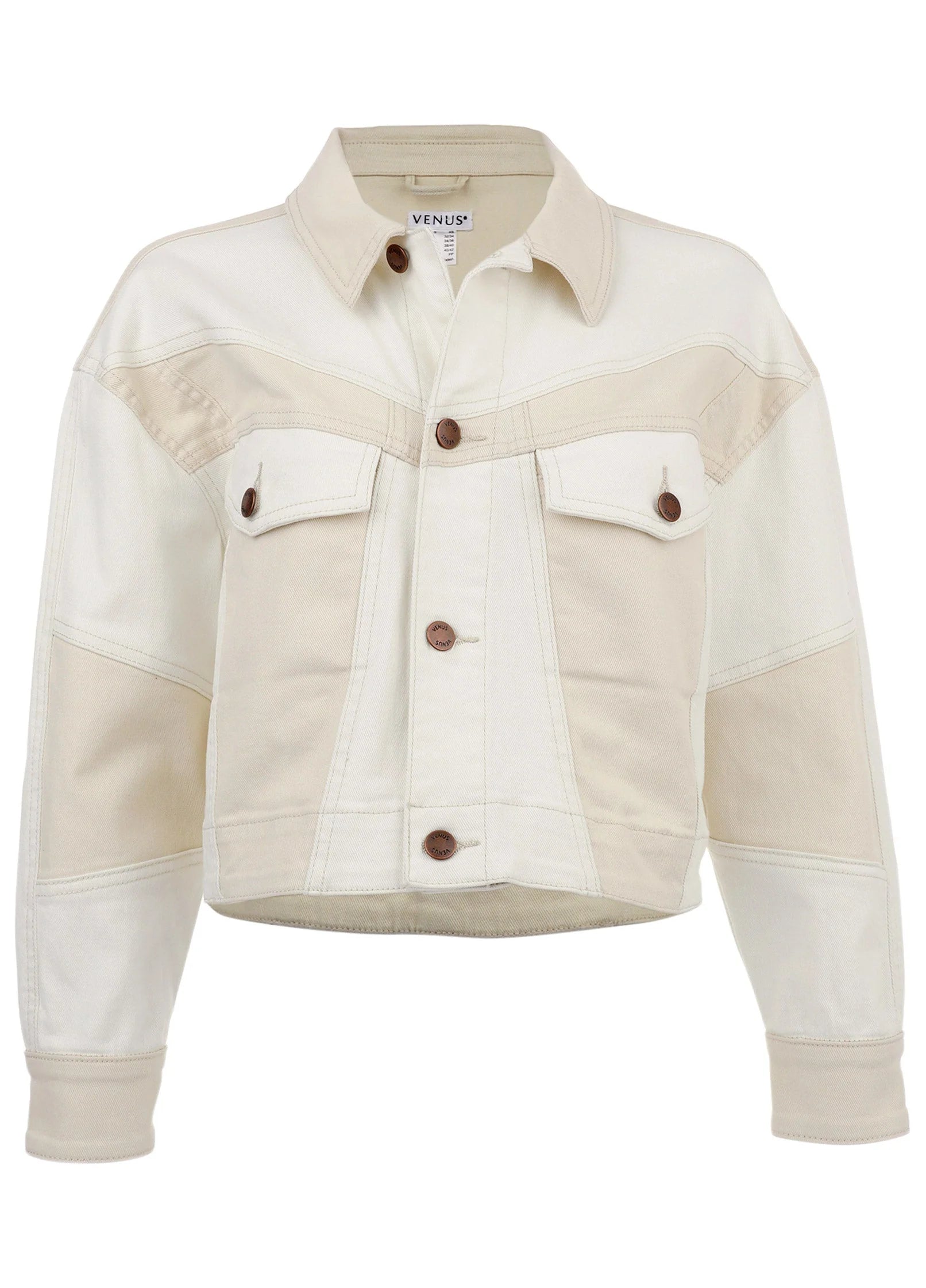 Patchwork Denim Jacket Whisper White Turtledove Combo