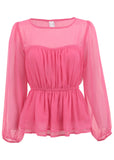 Sheer Beauty Blouse Hot Pink