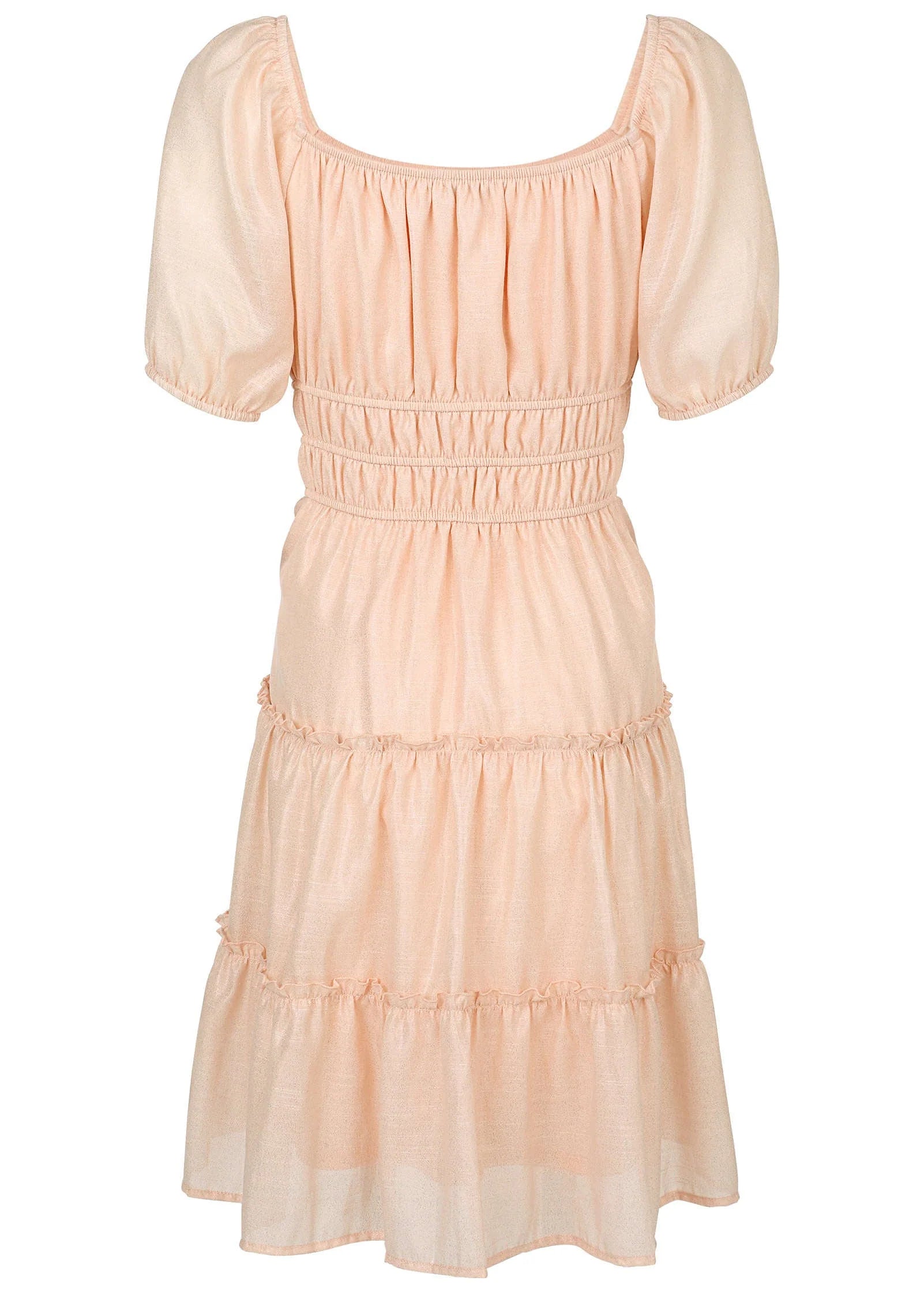Tiered A Line Dress Pink