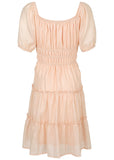 Tiered A Line Dress Pink