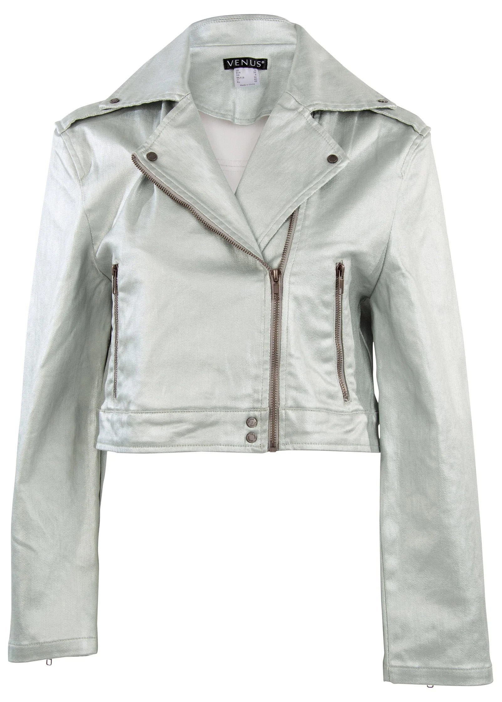 Metallic Moto Jacket Silver Metallic
