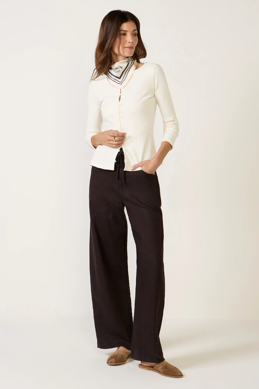 Button Front Rib Top