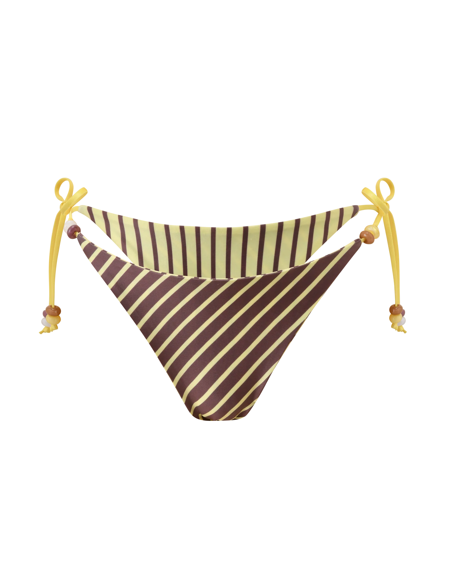 FINLEA REVERSIBLE BIKINI BOTTOM BROWN AND YELLOW STRIPE