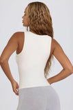 Soft Active V Neck Tank Top in White