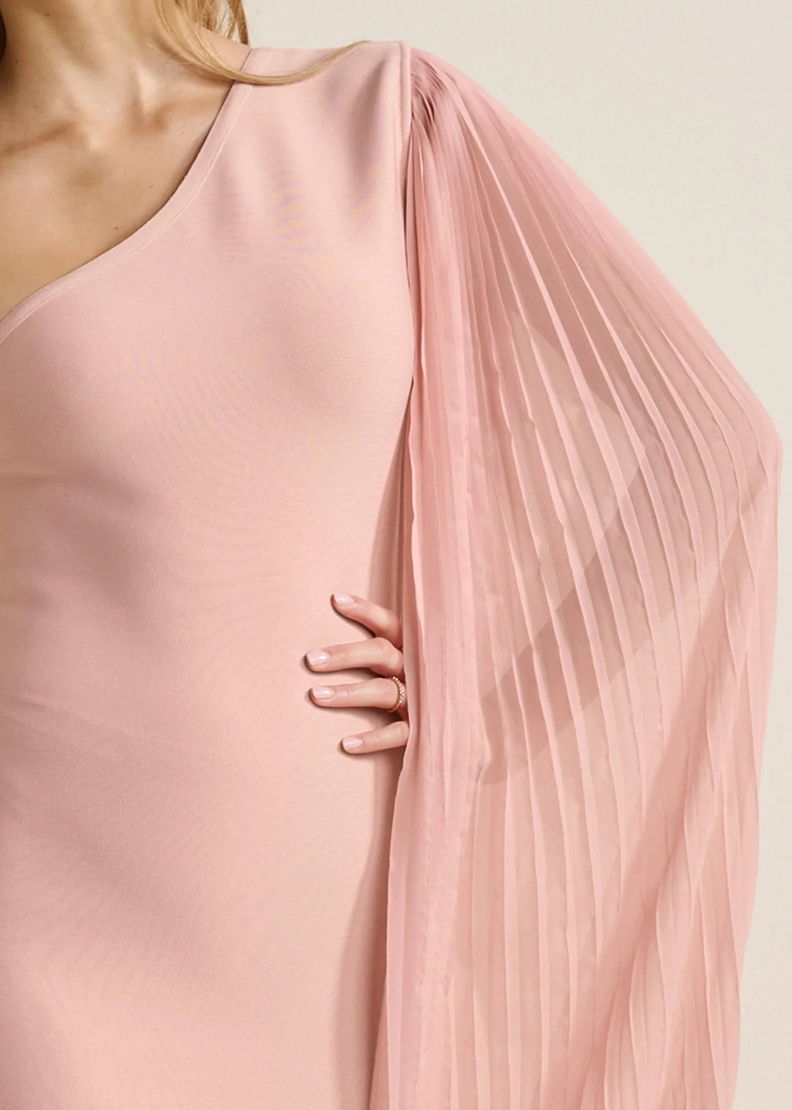 One Shoulder Bandage Dress Pink