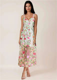 Sheer Embroidered Maxi White Multi