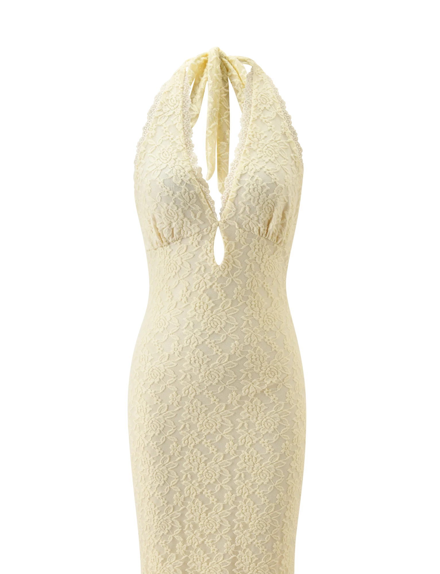 MAVEN LACE MAXI DRESS PASTEL YELLOW