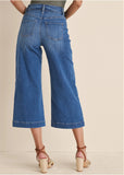 Sophia Wide Leg Crop Jeans Medium Wash