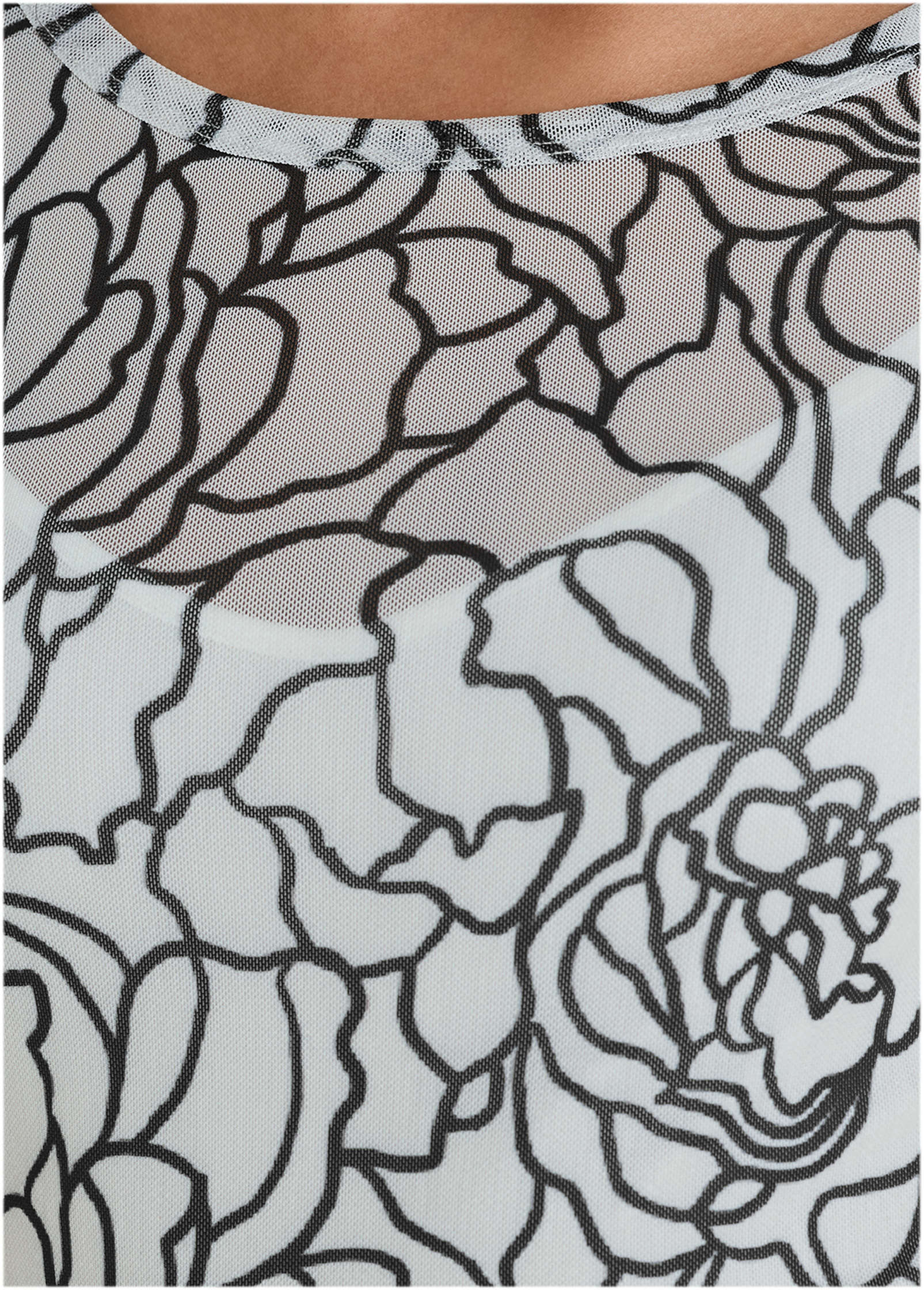 Long Sleeve Mesh Mini Linear Rose