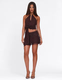 INDIGO MINI SKIRT BROWN CHOCOLATE