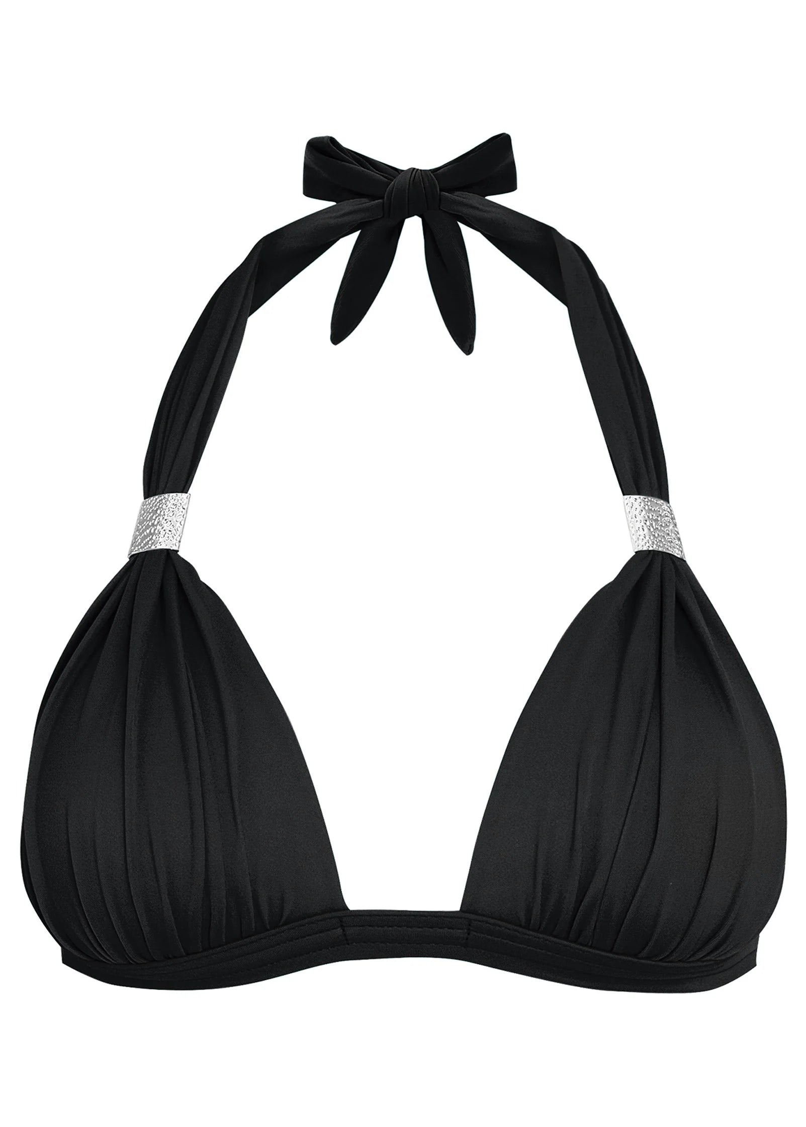 Goddess Push Up Halter Top Black Beauty