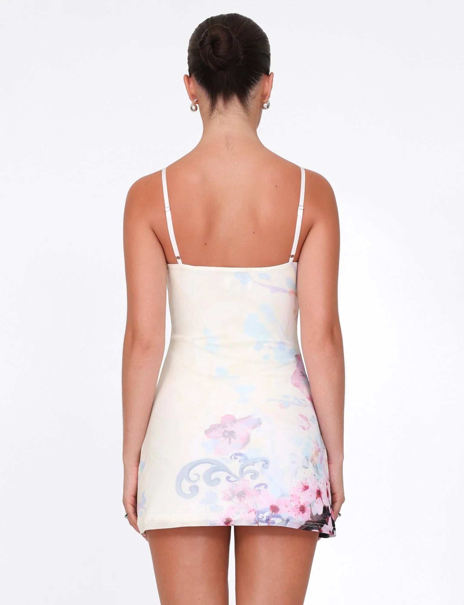 COLSON MESH MINI DRESS MULTI FLORAL CHERRY BLOSSOM