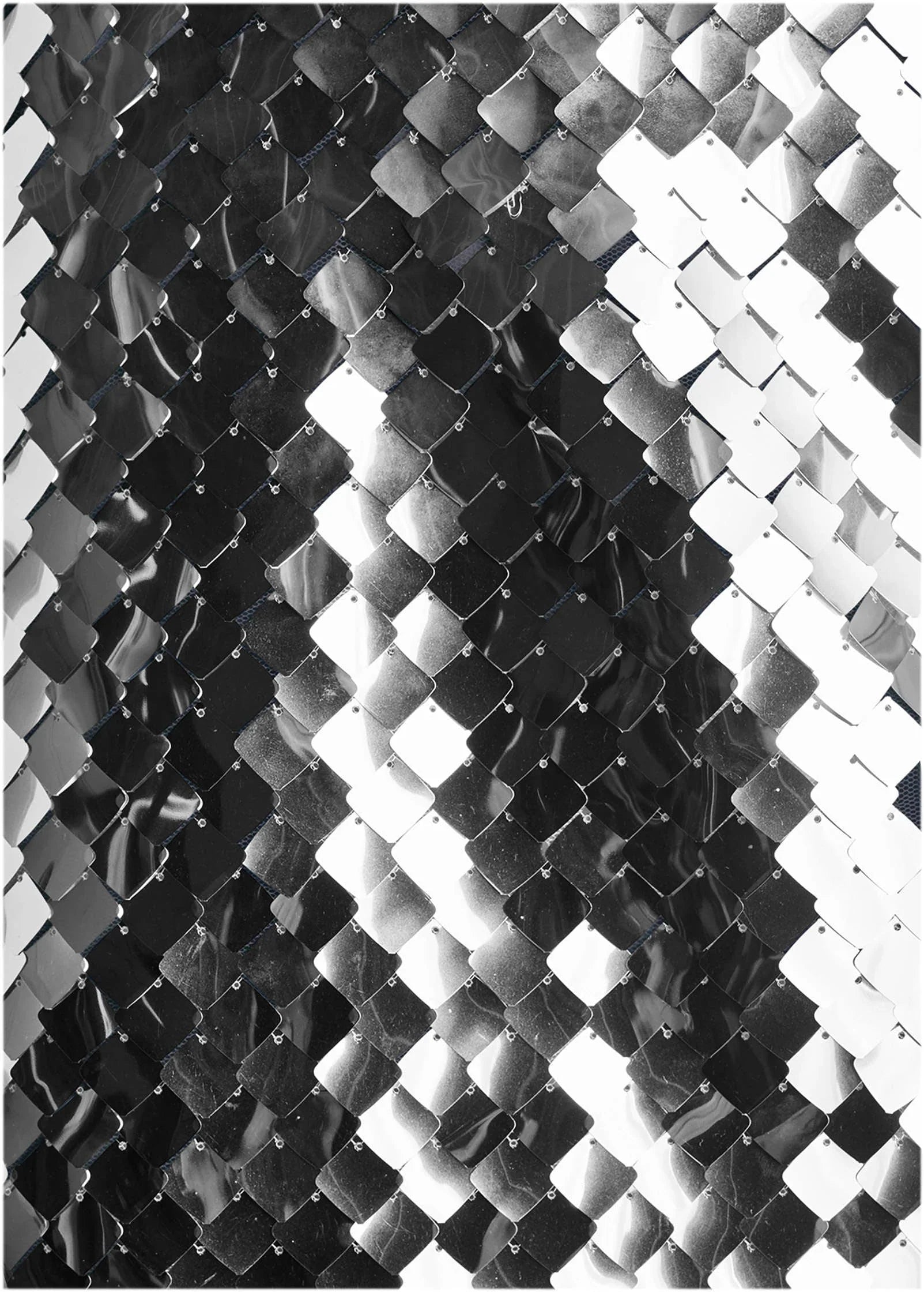 Mirror Sequin Mini Dress Silver