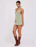 OPELI DRESS GREEN GREEN SPARKLE