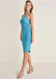 One Shoulder Dress Blue