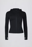 Soft Active Hooded Mid Layer Jacket in Black