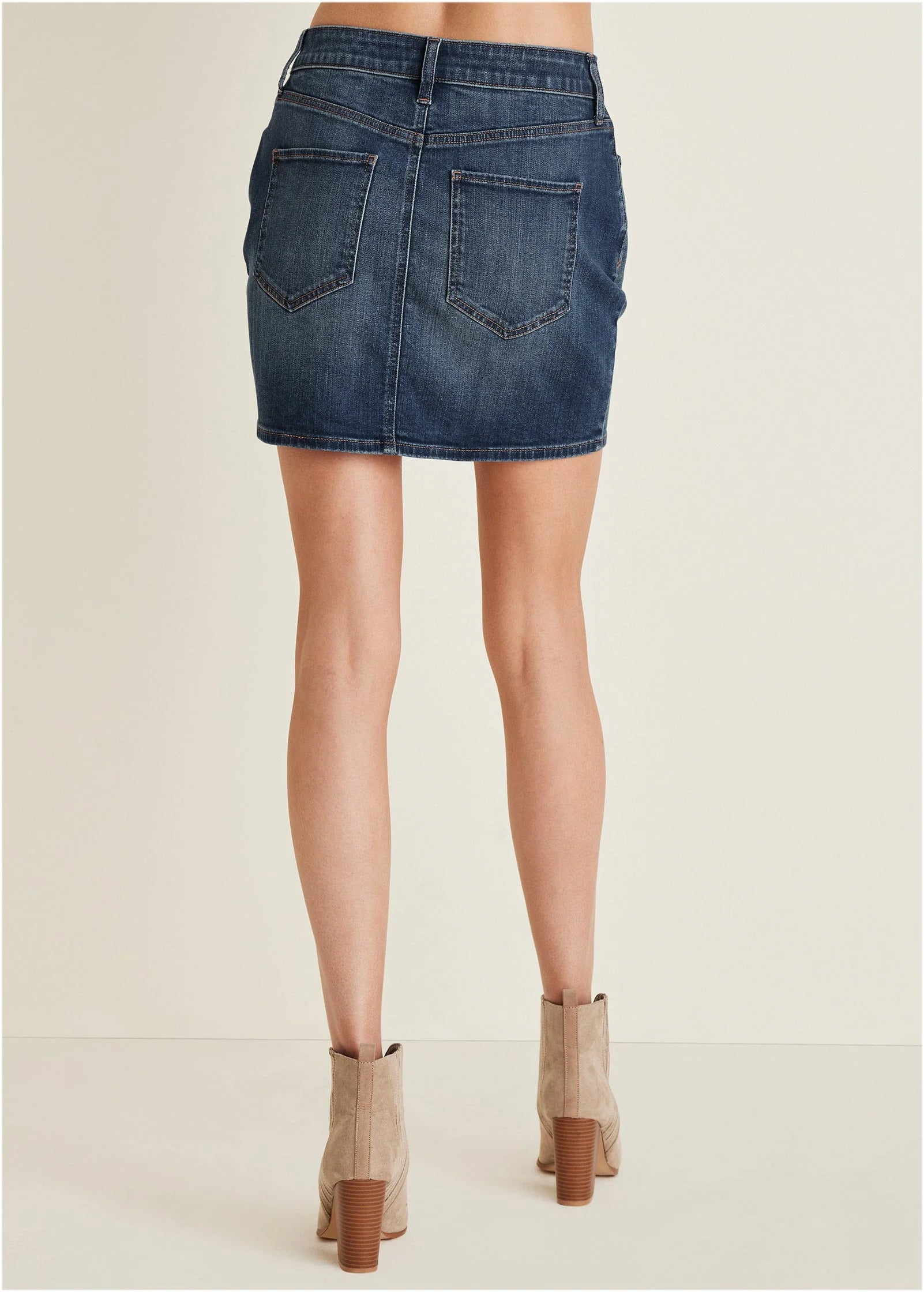 Denim Mini Skirt Medium Wash