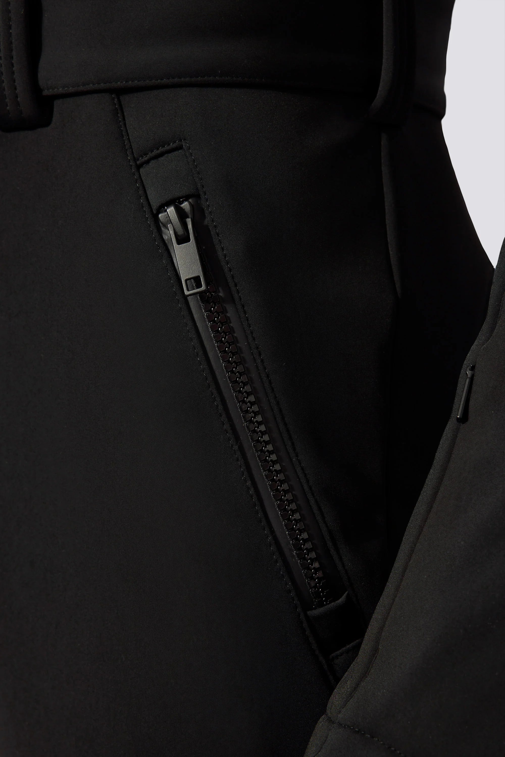 Waterproof Hooded Fitted Ski Suit in Black