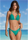 Crochet Miami Tie Side Moderate Bottom Tropical Green