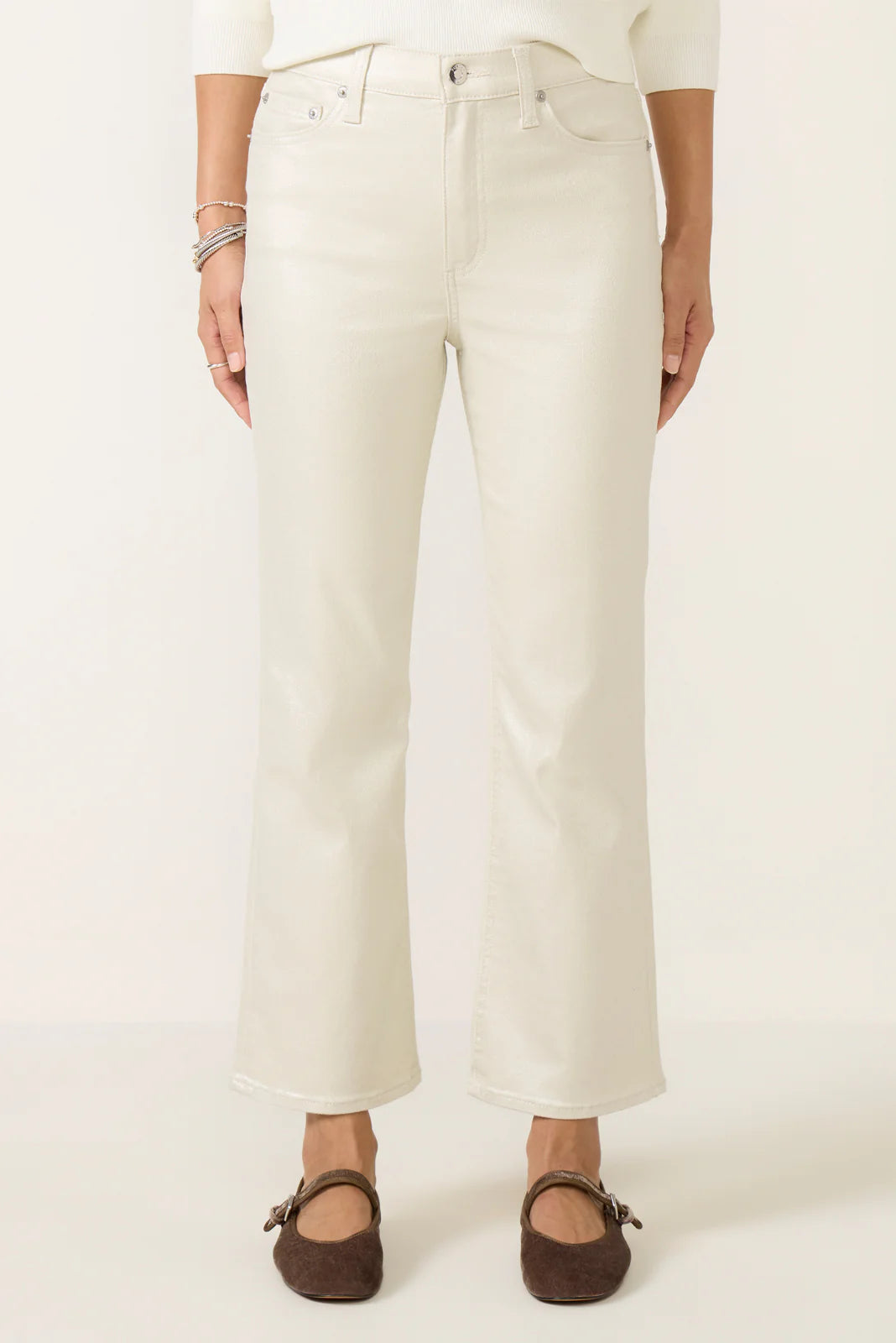 Lennon Cropped Bootcut Coated Jean