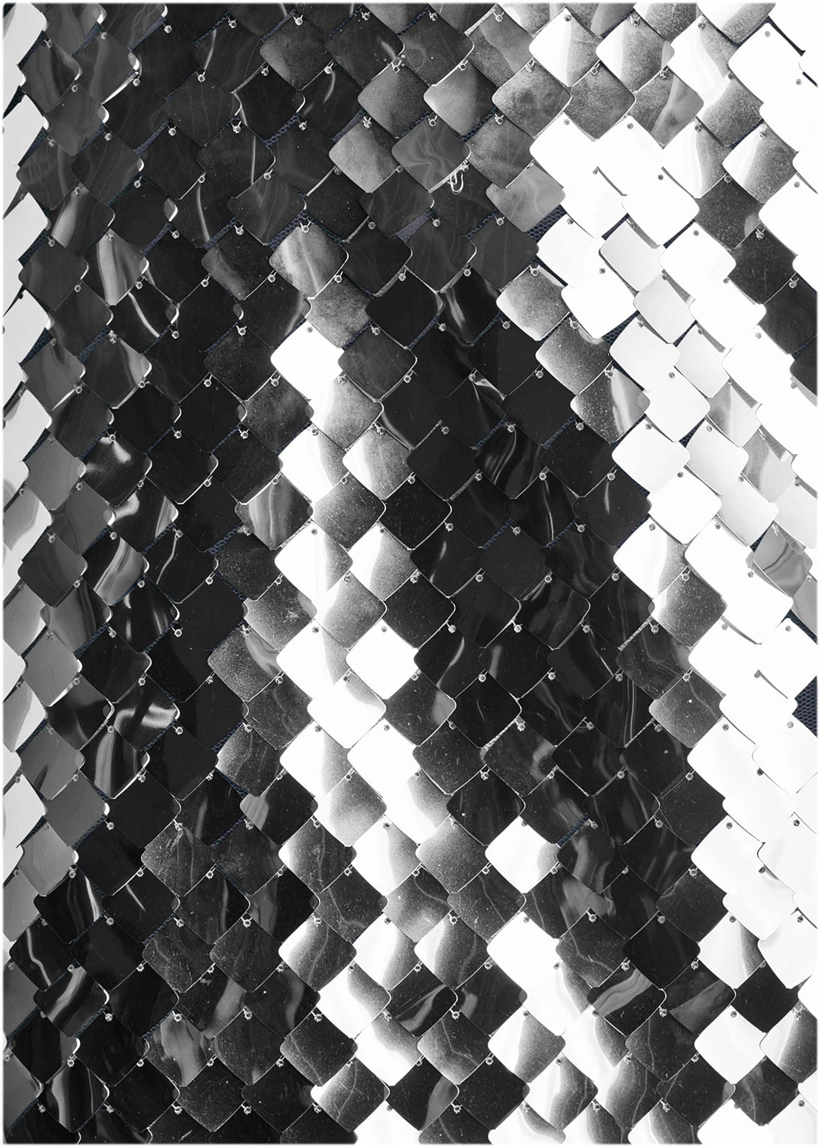 Mirror Sequin Mini Dress Silver