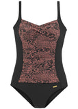 Ruched One Piece Abstract Leopard