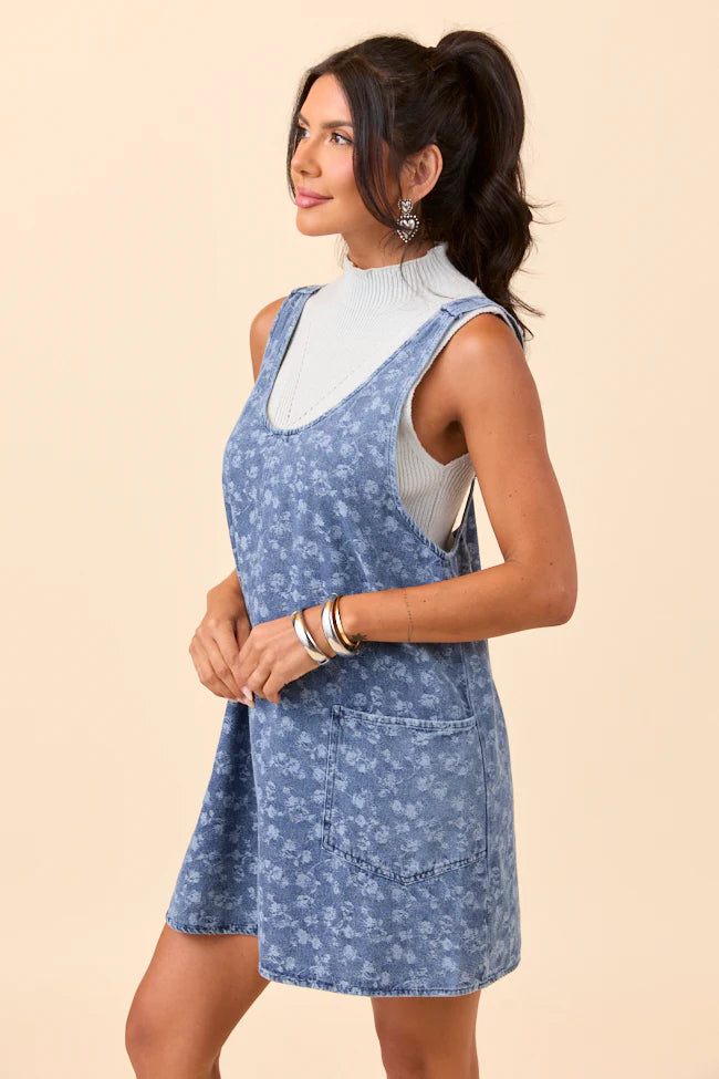 Hazel Floral Denim Mini Dress