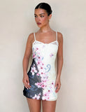 COLSON MESH MINI DRESS MULTI FLORAL CHERRY BLOSSOM