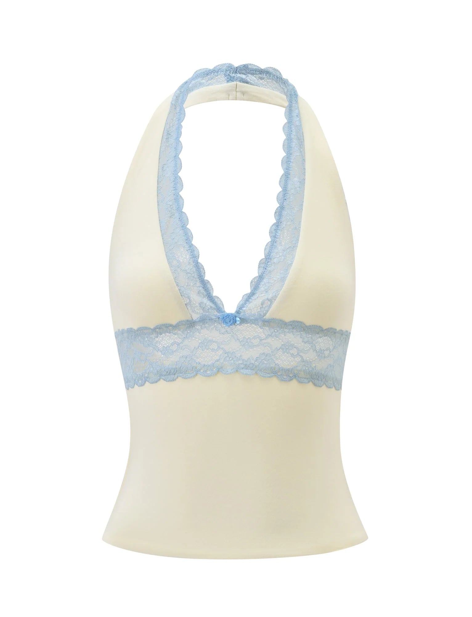 CALINA PLUNGE LACE TOP CREAM