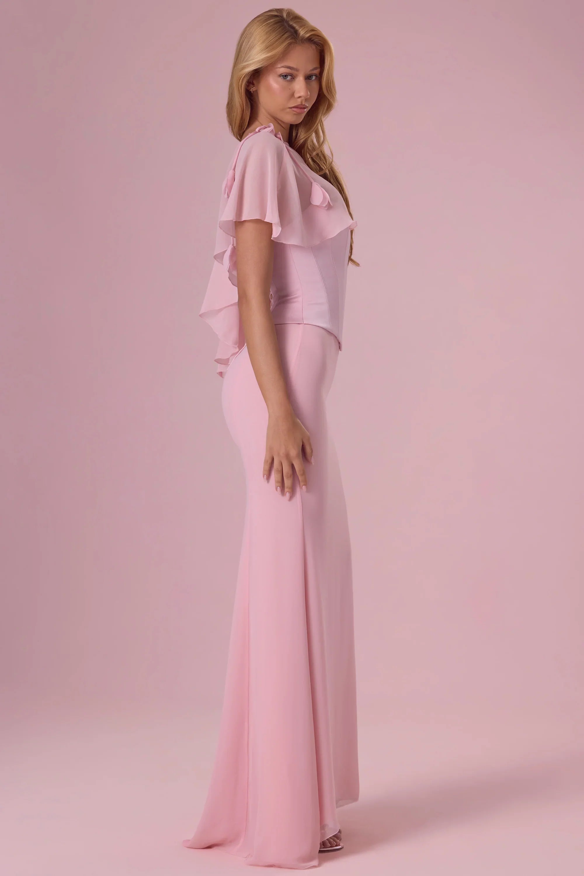 Chiffon Cape in Blush Pink