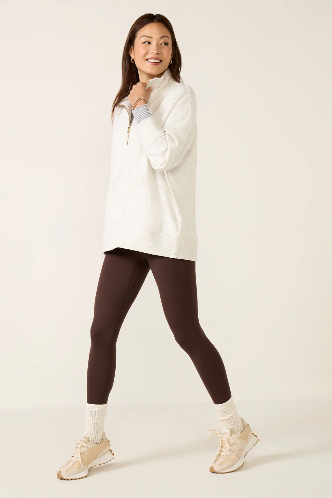 Molly Half Zip Longline Sweat