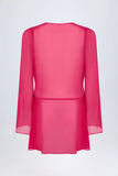 Cowl Neck Mini Dress in Fuchsia Pink