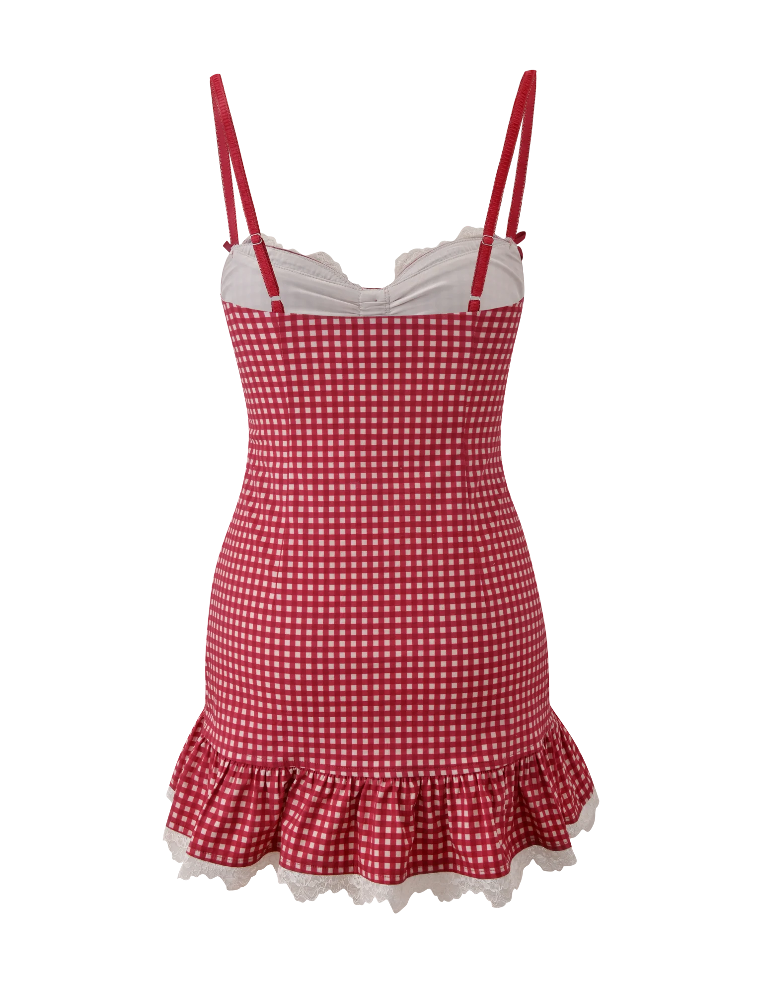 EMMALINE MINI DRESS RED GINGHAM
