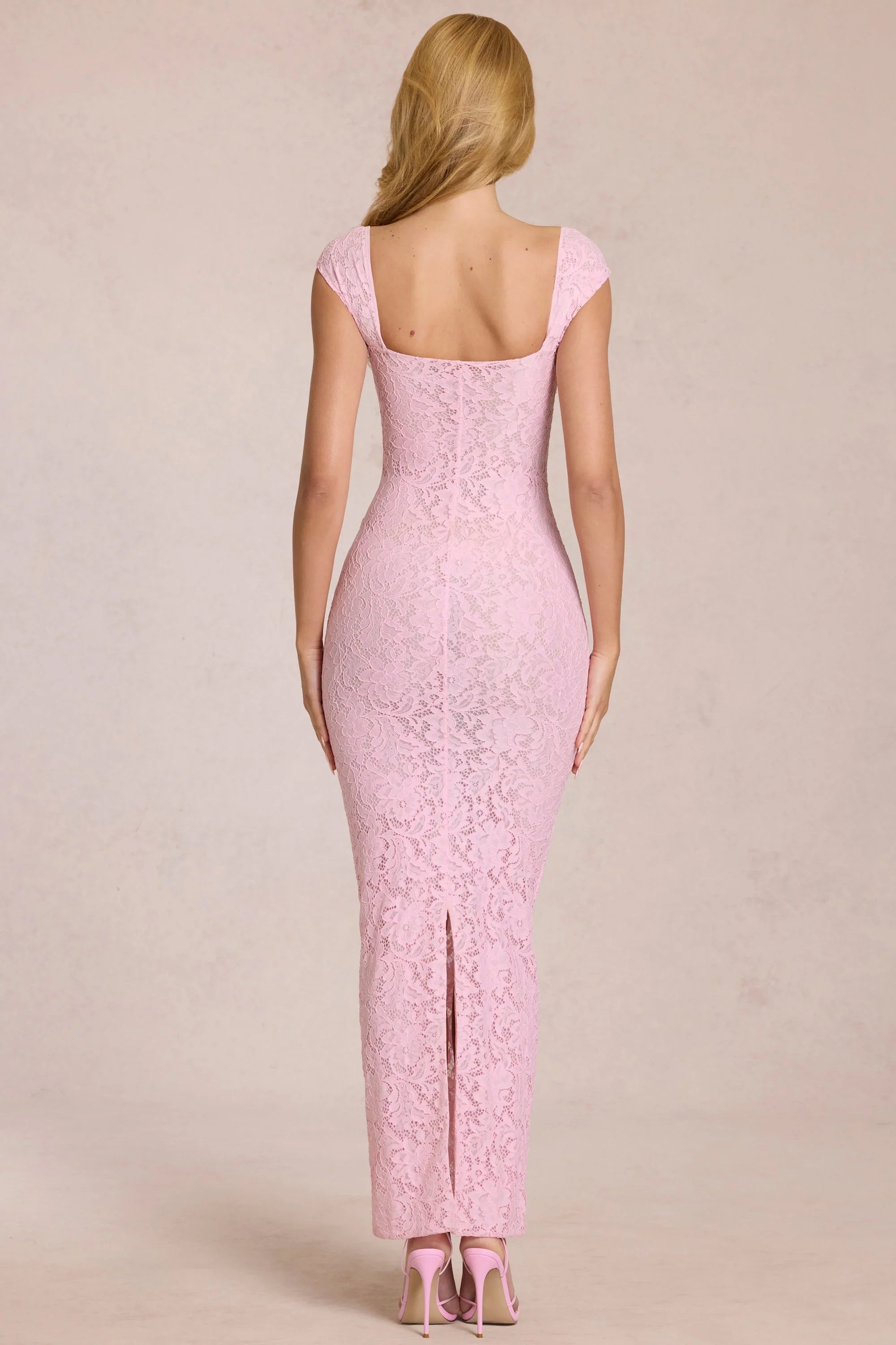 Sweetheart Neck Maxi Dress in Blossom Pink