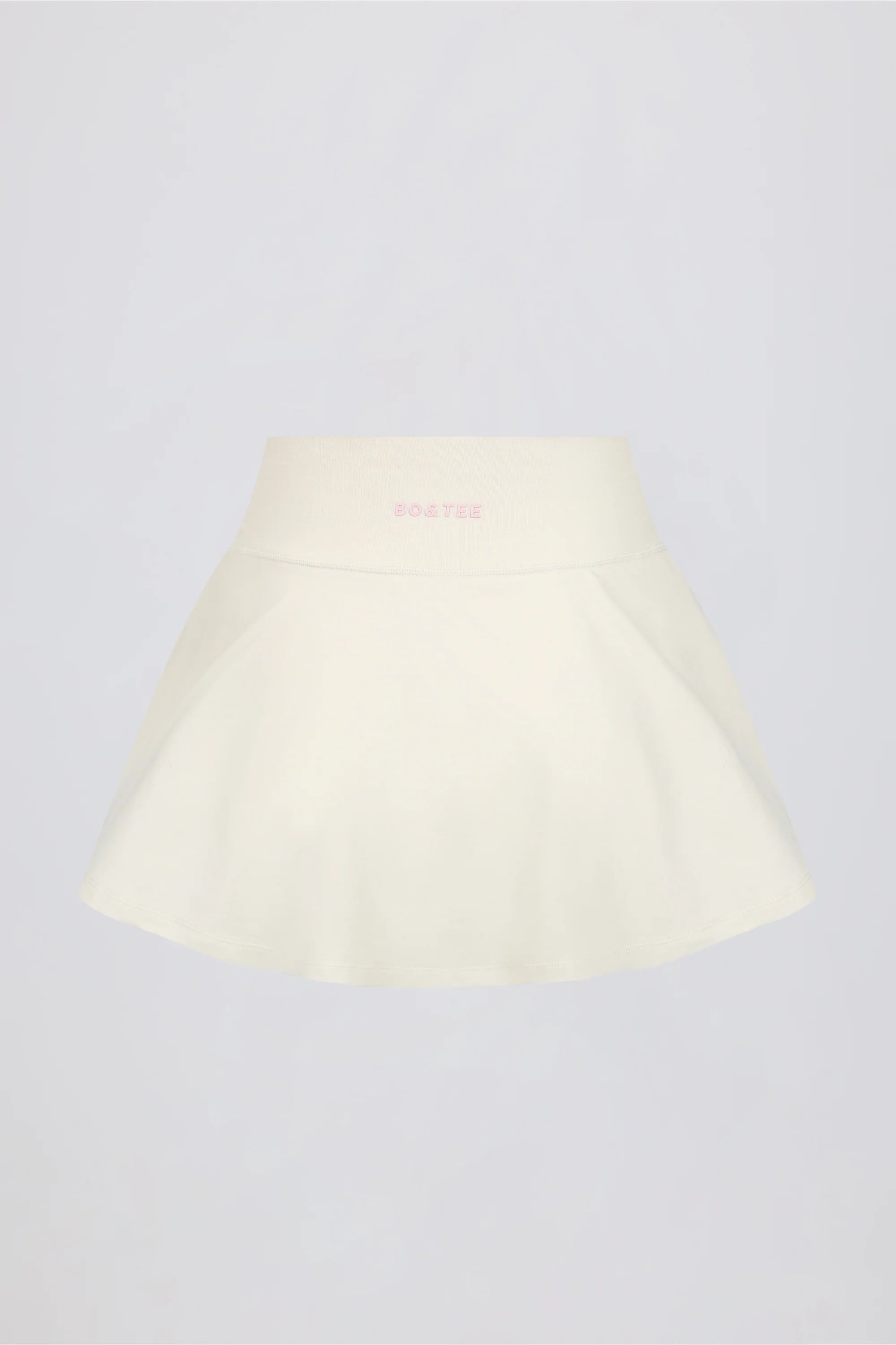 Brushed Jersey Crossover Mini Skort in Vanilla